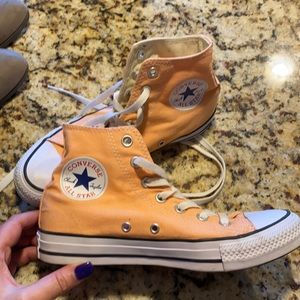 Orange high-top Converse